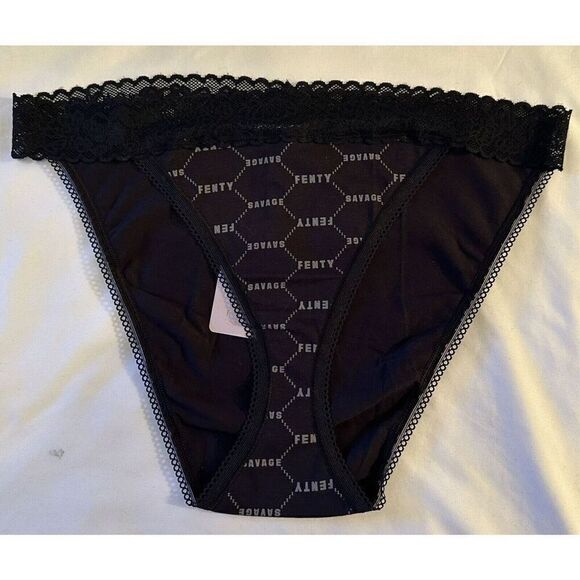 Savage X Fenty Ladies Black Bikini Panties Size XL NWT - Picture 1 of 3